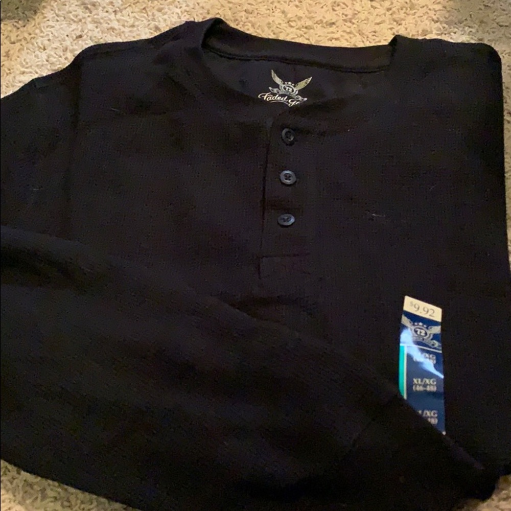 Waffle knit Henley
